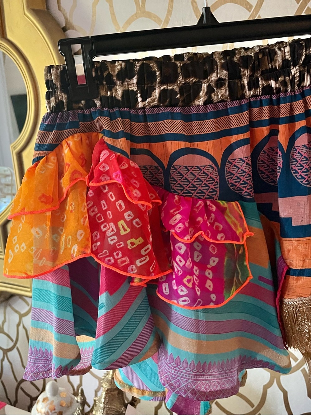 DOLLS SOUTH AFRICA EPIC GOLD FRINGE MINI SKIRT